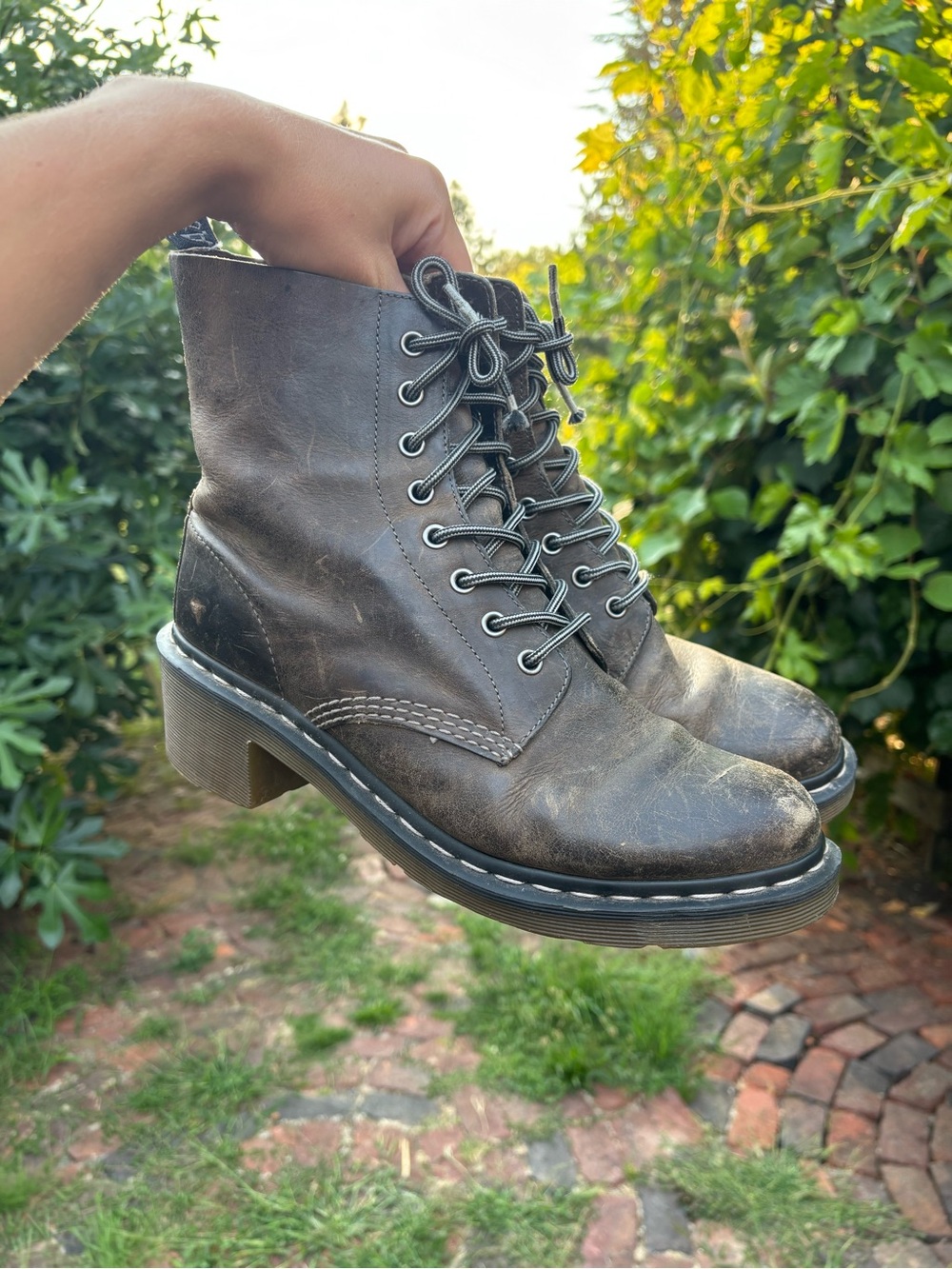 Dr. Marten’s Grey Brown Combat Boots